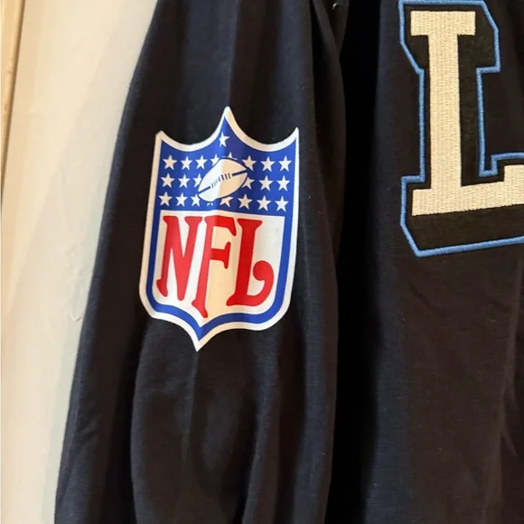 Mitchell & Ness Detroit Lions Black and Blue Hoodie
